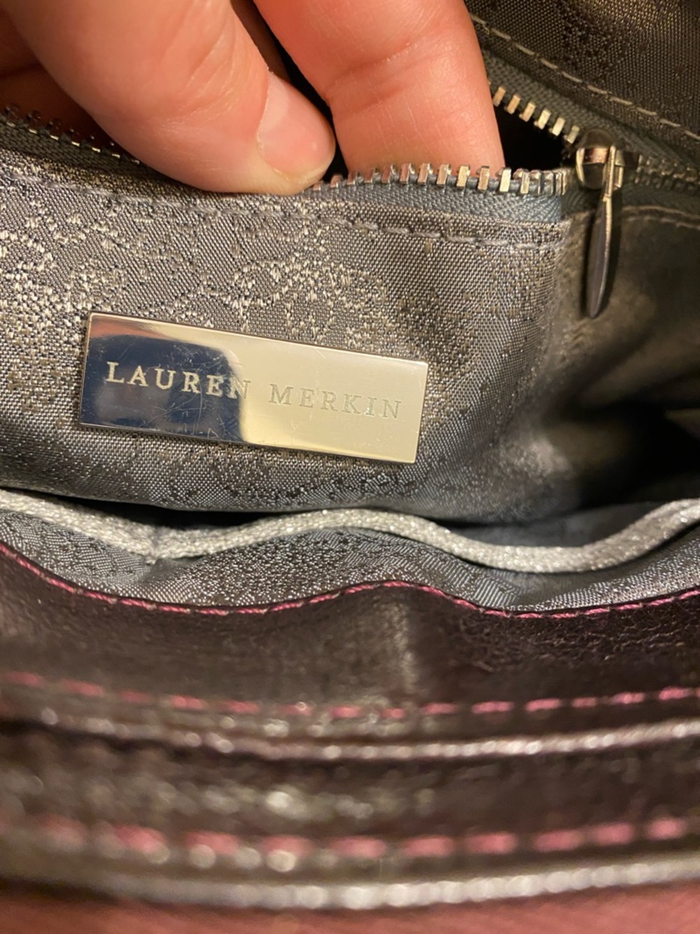LAUREN MERKIN Classic Dark Brown Leather Crossbody Bag -  Women's Shoulder Bag - Picture 8 of 11